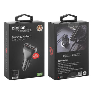 Cheetah 102w Fast Charging Car Charger 3 Black – digifon