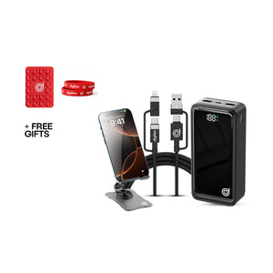 Mate Power Pack: Mate3 + Rotating Mobile Stand + 4in1 Cable + FREE Red silicone suction cups , Red wristband