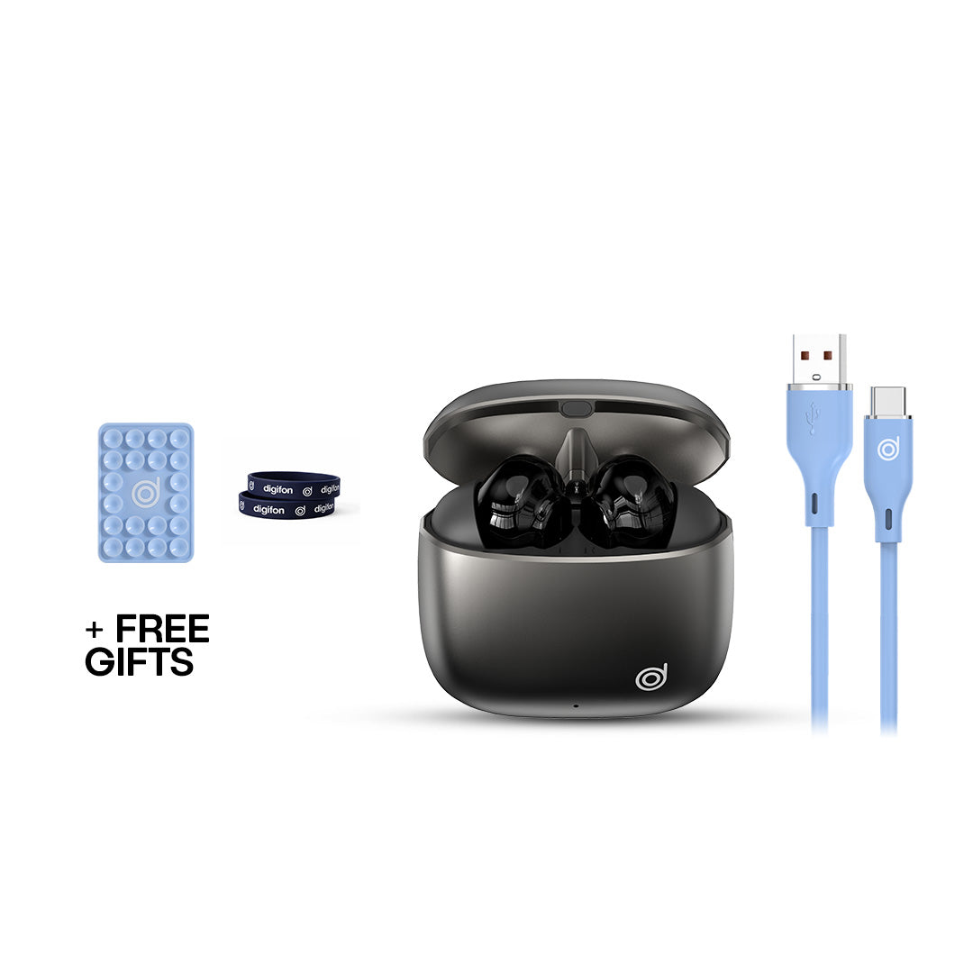 Hi-Fidelity Love Pack: HiFi2 + Blue A-C 1M Silicone Cable + FREE Blue Silicone Suction Cups, Cobalt blue wristband