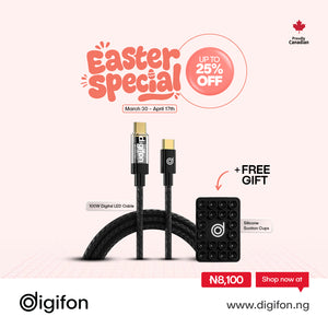 100W LED Cable Easter Special: 100W Digital LED Cable Black + Black Suction Cups