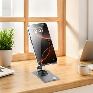 Rotating Mobile Desktop Stand Gray
