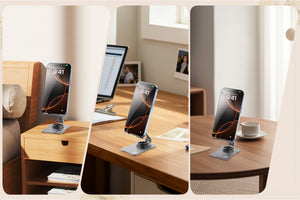 Rotating Mobile Desktop Stand Gray