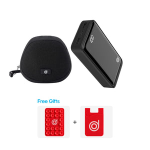 Ileya Q-Mate : BoomQ black + Mate 2 Powerbank  + FREE Red silicone card holder , Red wristband