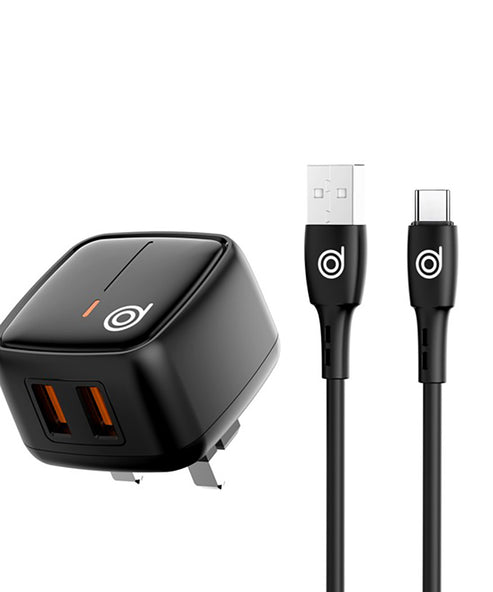 Digifon Cheetah 12W Wall Charger Black + Type C Cable DIG12CWB