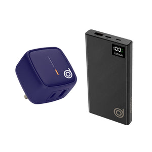 Gorilla 22.5w Digital Powerbank 10000mAh Black + Cheetah 20W UK Charger Cobalt Blue